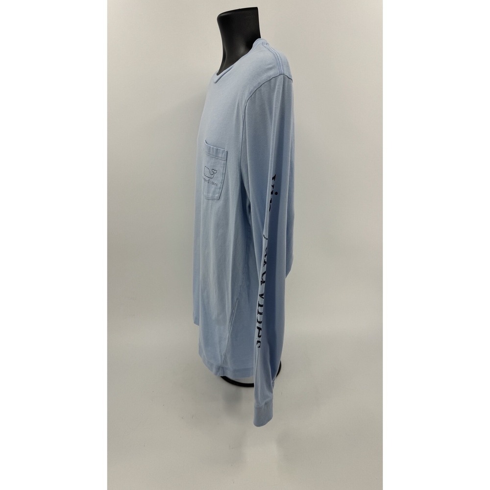 Men's Vineyard Vines Light Blue Long Sleeve T-Shirt Medium Pocket‎ Shirt - Picture 6 of 9